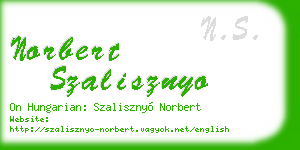 norbert szalisznyo business card