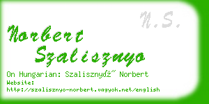 norbert szalisznyo business card